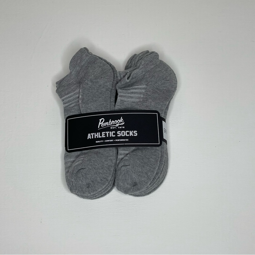 Pembrook Ankle Athletic Socks Gray 6 Pack